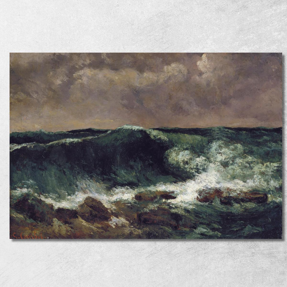 L'Onda Gustave Courbet cg184 quadro stampato su tela L'Onda Gustave Courbet cg184 quadro stampato su tela