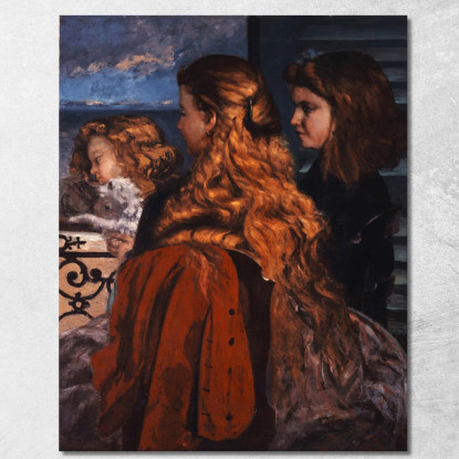Tre Giovani Donne Inglesi Vicino A Una Finestra Gustave Courbet cg186 quadro stampato su tela
