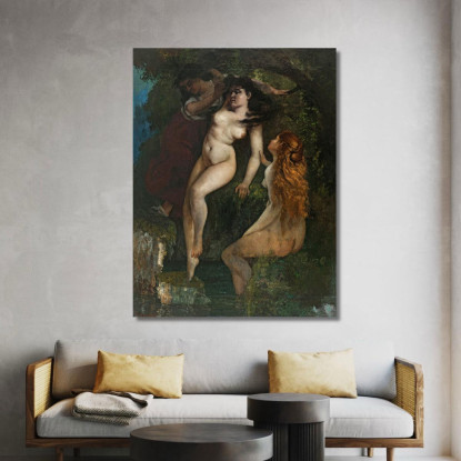 Tre Bagnanti Gustave Courbet cg188 quadro stampato su tela