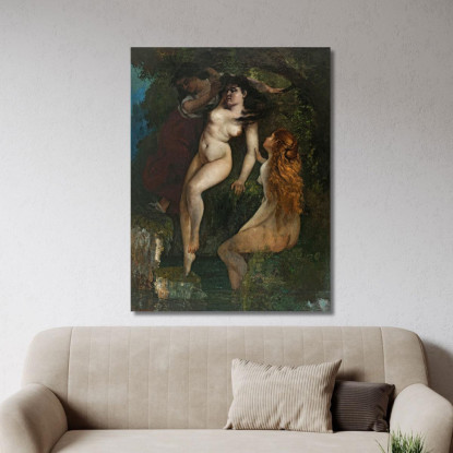 Tre Bagnanti Gustave Courbet cg188 quadro stampato su tela