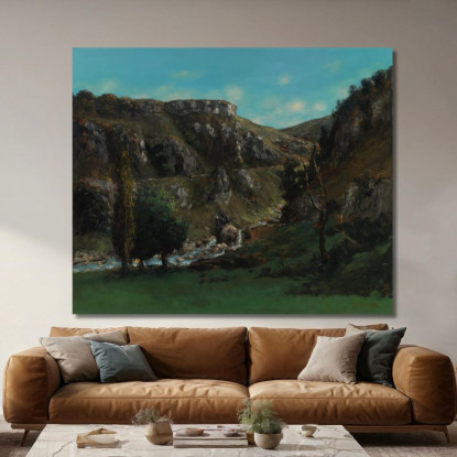 Valle Della Loue Vicino A Mouthiers-Haute-Pierre Gustave Courbet cg189 quadro stampato su tela