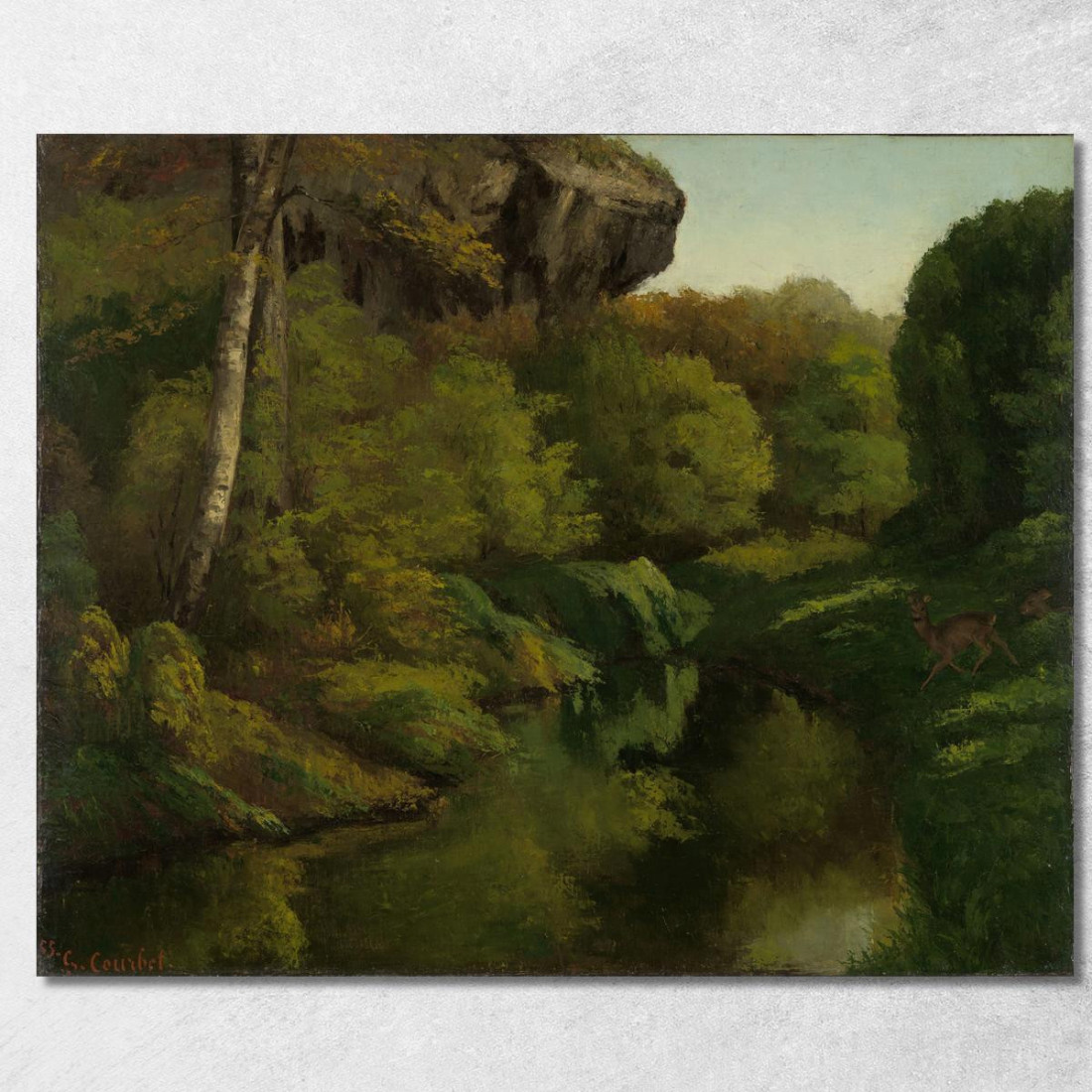 Vista Nella Foresta Di Fontainebleau Gustave Courbet cg190 quadro stampato su tela Vista Nella Foresta Di Fontainebleau Gustave Courbet cg190 quadro stampato su tela