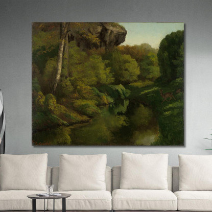 Vista Nella Foresta Di Fontainebleau Gustave Courbet cg190 quadro stampato su tela