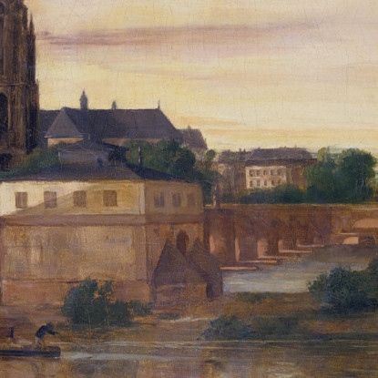 Veduta Di Francoforte Con Il Ponte Vecchio Da Sachsenhausen Gustave Courbet cg192 quadro stampato su tela