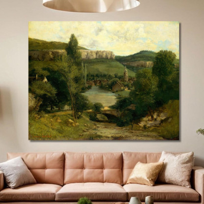 Veduta Di Ornans Gustave Courbet cg193 quadro stampato su tela