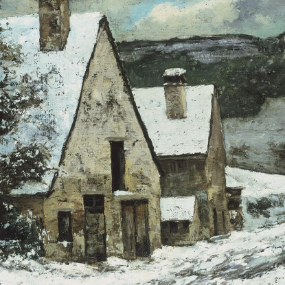 Bordo Del Villaggio In Inverno Gustave Courbet cg194 quadro stampato su tela