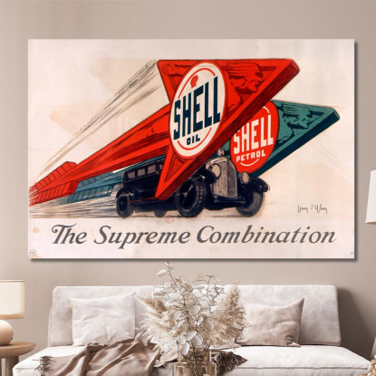 Olio Shell Benzina Shell La Combinazione Suprema Jean d'Ylen jyl23 quadro stampato su tela
