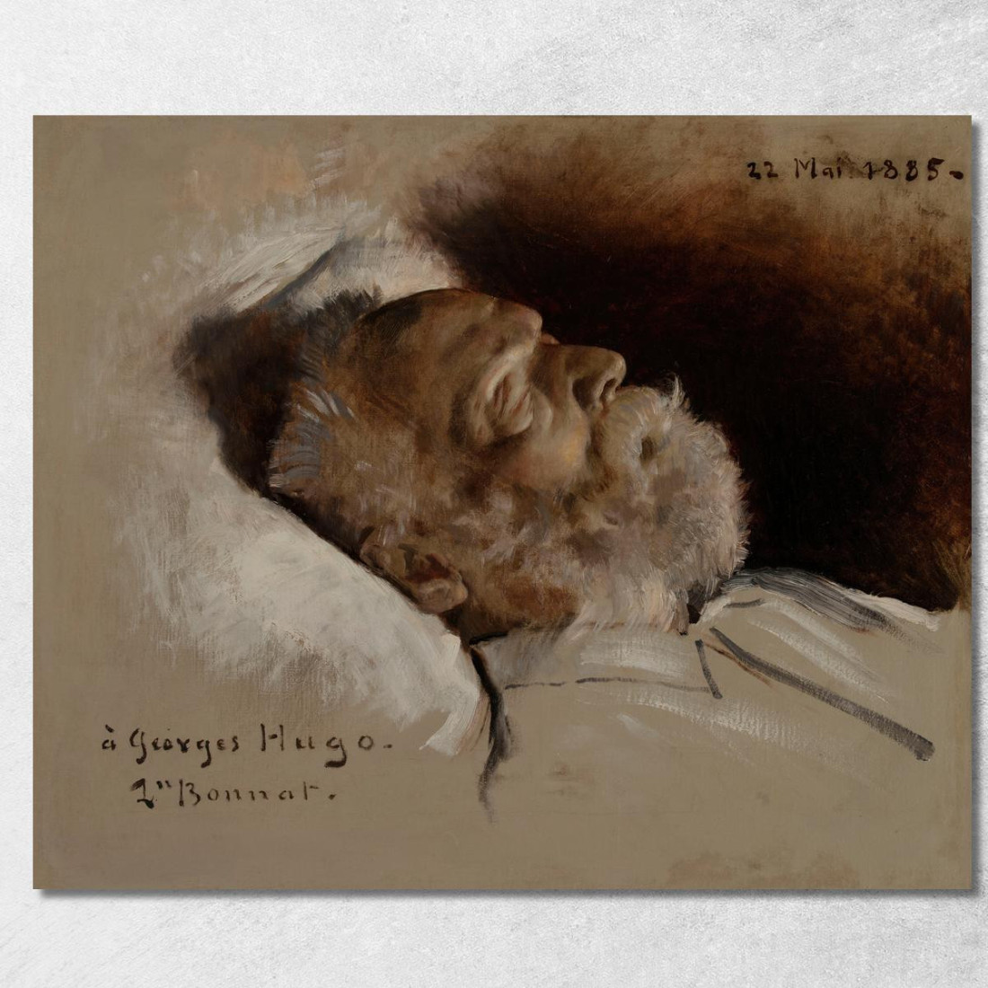Victor Hugo Sul Letto Di Morte Léon Bonnat lbn39 quadro stampato su tela Victor Hugo Sul Letto Di Morte Léon Bonnat lbn39 quadro stampato su tela