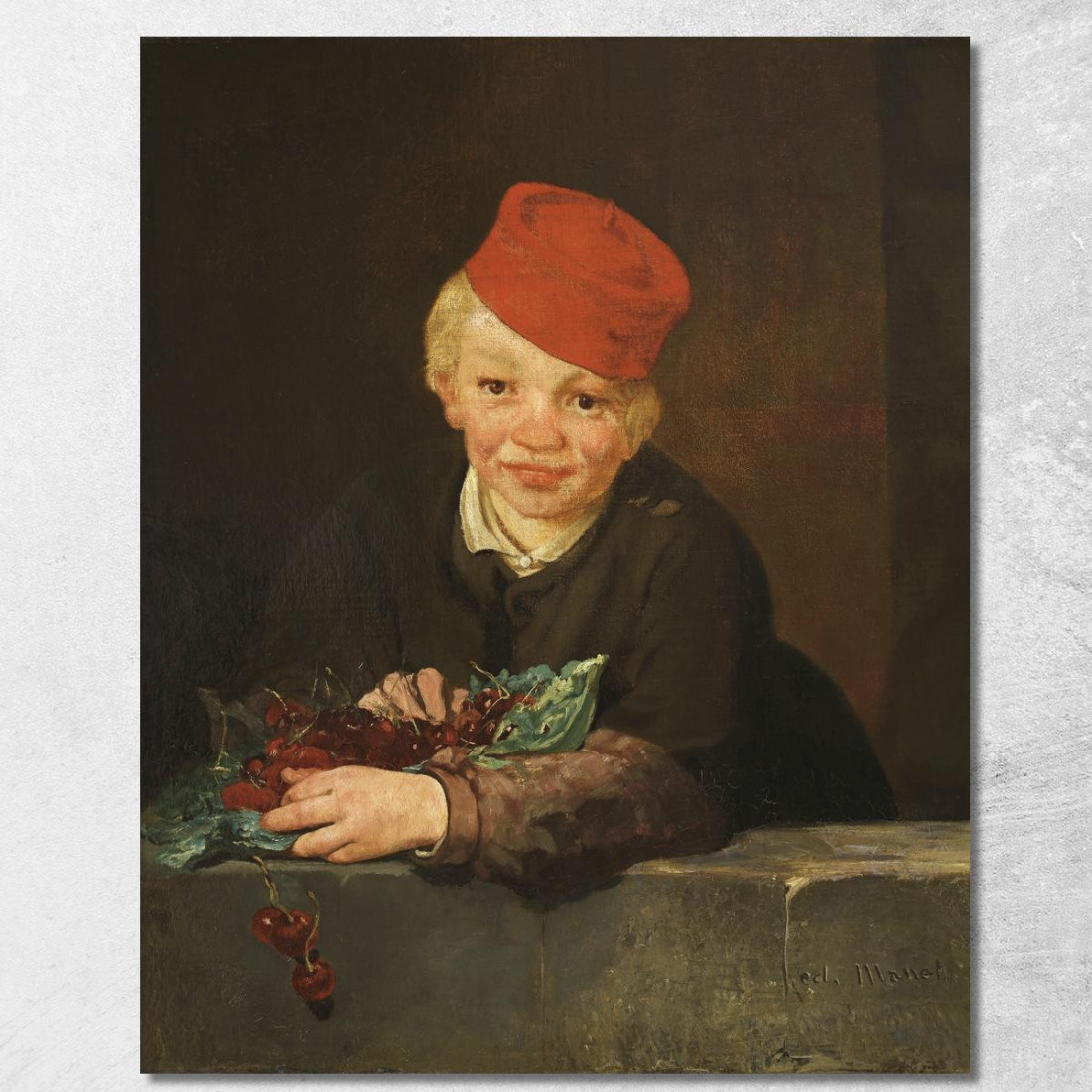Ragazzo Con Ciliegie Édouard Manet emt21 quadro stampato su tela Ragazzo Con Ciliegie Édouard Manet emt21 quadro stampato su tela