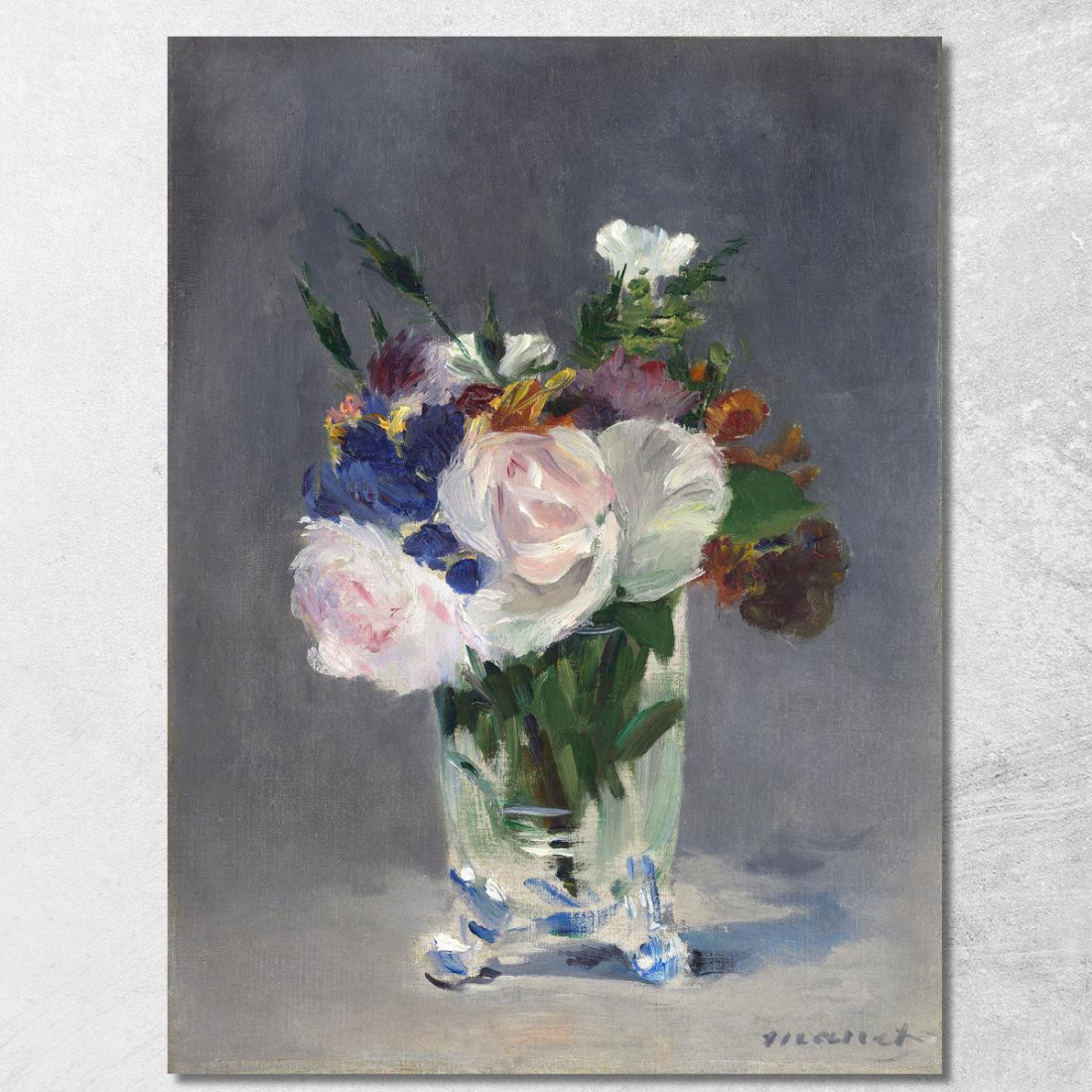 Fiori In Un Vaso Di Cristallo Édouard Manet emt30 quadro stampato su tela Fiori In Un Vaso Di Cristallo Édouard Manet emt30 quadro stampato su tela