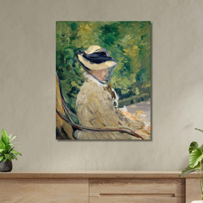 Madame Manet Suzanne Leenhoff Al Bellevue Édouard Manet emt60 quadro stampato su tela