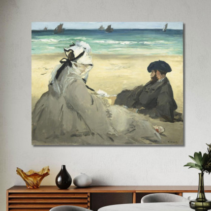 Sulla Spiaggia Édouard Manet emt70 quadro stampato su tela