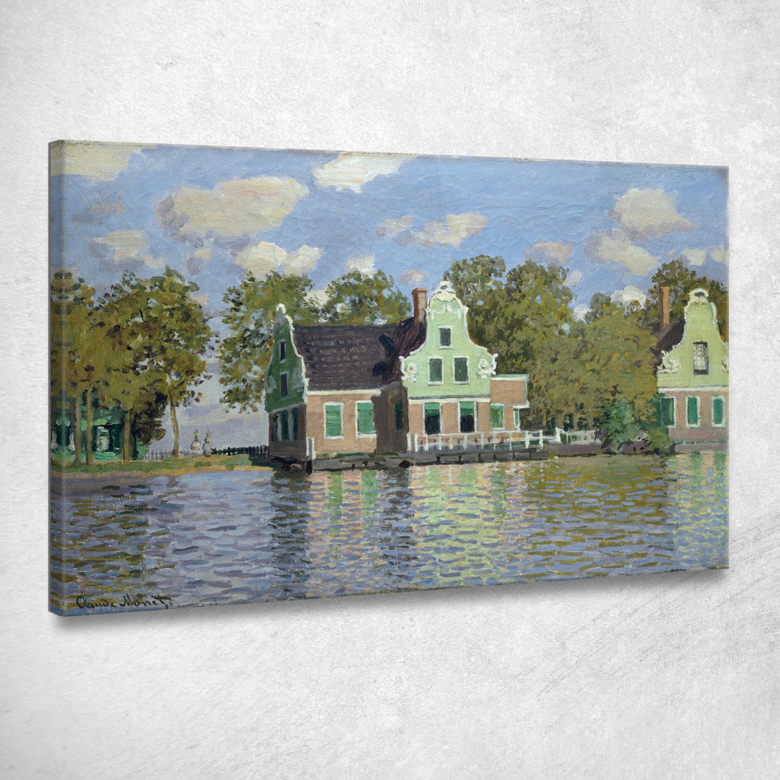 Case Sulla Riva Del Fiume Zaan Claude Monet mnt248 quadro stampato su tela Case Sulla Riva Del Fiume Zaan Claude Monet mnt248 quadro stampato su tela