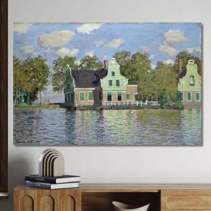 Case Sulla Riva Del Fiume Zaan Claude Monet mnt248 quadro stampato su tela