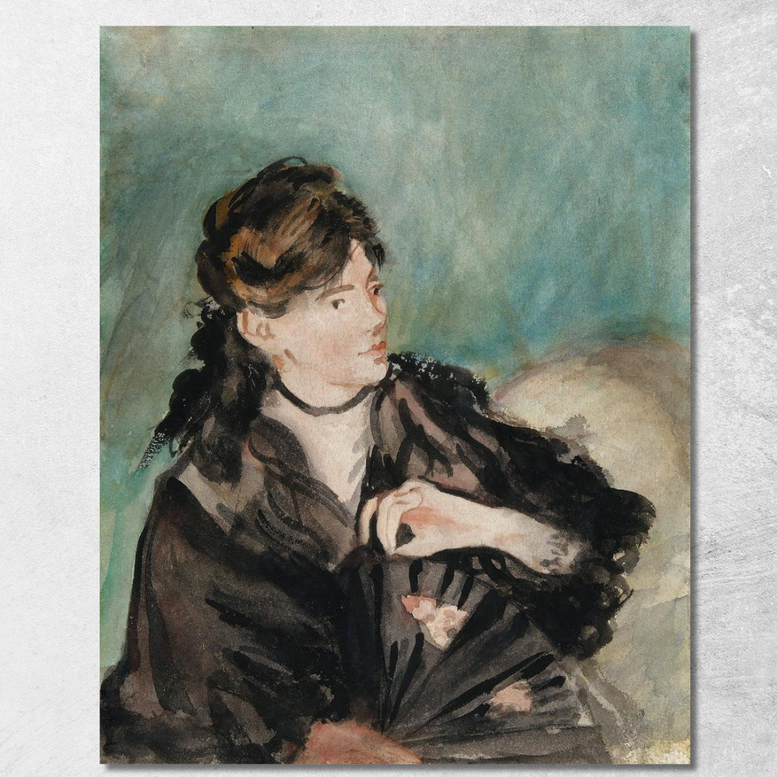 Ritratto Di Berthe Morisot Con Un Ventaglio Édouard Manet emt87 quadro stampato su tela Ritratto Di Berthe Morisot Con Un Ventaglio Édouard Manet emt87 quadro stampato su tela