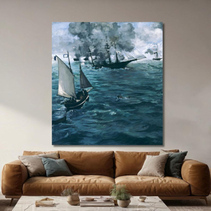La Battaglia Del Kearsarge E Dell'Alabama Édouard Manet emt115 quadro stampato su tela