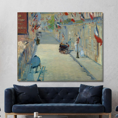 La Rue Mosnier Con Le Bandiere Édouard Manet emt135 quadro stampato su tela