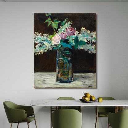 Vaso Di Lillà Bianchi E Rose Édouard Manet emt143 quadro stampato su tela