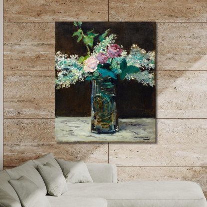 Vaso Di Lillà Bianchi E Rose Édouard Manet emt143 quadro stampato su tela