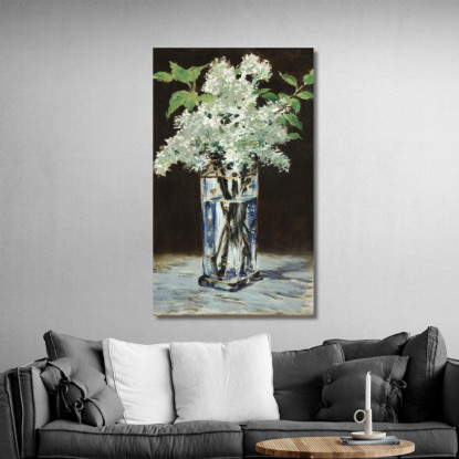 Lillà Bianchi In Un Vaso Di Cristallo Lillà Bianchi In Un Vaso Di Cristallo Édouard Manet emt146 quadro stampato su tela
