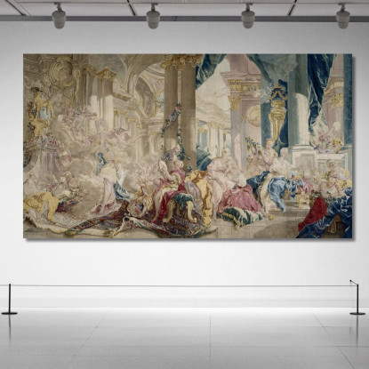 Psyche Led By Zephyr Into The Palace Of Love. Psyche Showing Her Riches To Her Sisters François Boucher canvas print