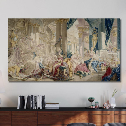 Psyche Led By Zephyr Into The Palace Of Love. Psyche Showing Her Riches To Her Sisters François Boucher canvas print