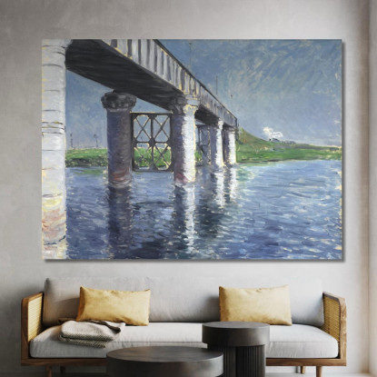 La Senna E Il Ponte Ferroviario Di Argenteuil La Senna E Il Ponte Ferroviario Di Argenteuil Gustave Caillebotte quadro stampato