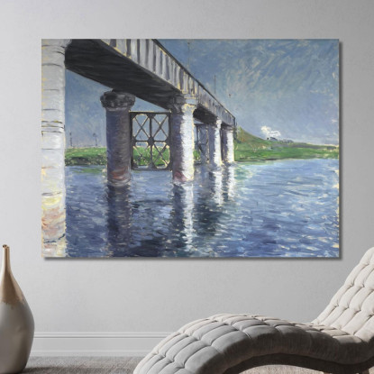The Seine And The Railroad Bridge At Argenteuil The Seine And The Argenteuil Railway Bridge Gustave Caillebotte canvas print
