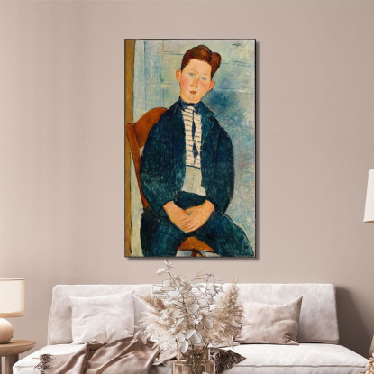 Ragazzo Con Un Maglione A Righe Amedeo Modigliani amd8 quadro stampato su tela