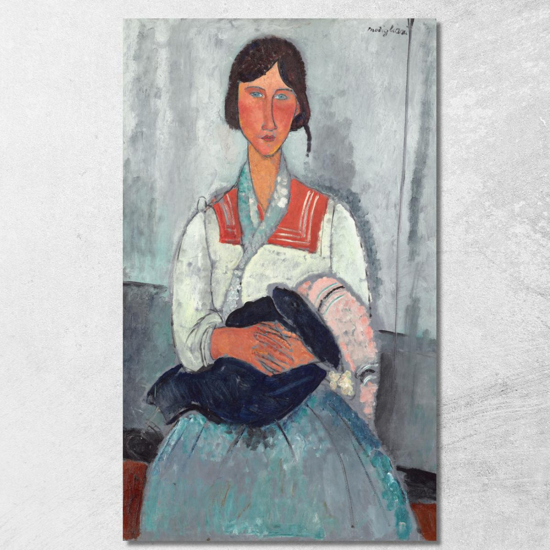 Zingara Con Bambino Amedeo Modigliani amd19 quadro stampato su tela