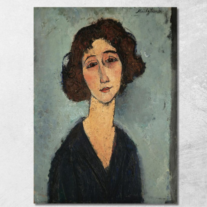 Giovane Donna Amedeo Modigliani amd26 quadro stampato su tela