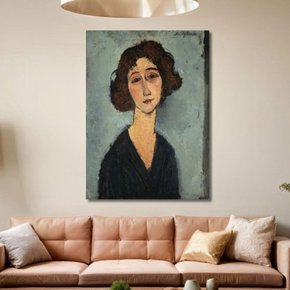 Giovane Donna Amedeo Modigliani amd26 quadro stampato su tela