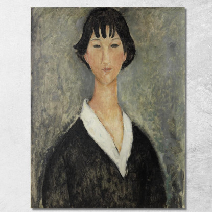Ragazza Con Capelli Scuri Amedeo Modigliani amd28 quadro stampato su tela