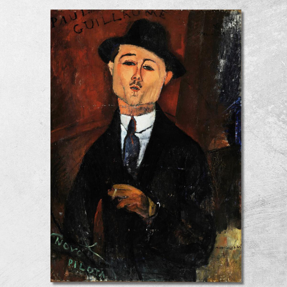 Paul Guillaume Nuovo Pilota Amedeo Modigliani amd44 quadro stampato su tela Paul Guillaume Nuovo Pilota Amedeo Modigliani amd44 quadro stampato su tela