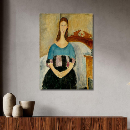 Ritratto Di Jeanne Hébuterne Seduta Amedeo Modigliani amd55 quadro stampato su tela