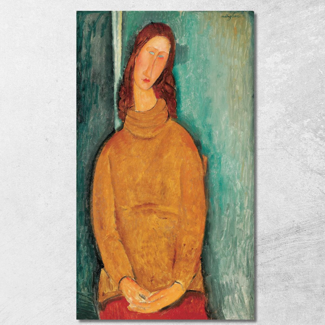 Ritratto Di Jeanne Hébuterne Amedeo Modigliani amd57 quadro stampato su tela Ritratto Di Jeanne Hébuterne Amedeo Modigliani amd57 quadro stampato su tela