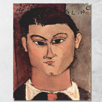 Ritratto Di Moise Kisling Amedeo Modigliani amd61 quadro stampato su tela