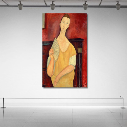 Donna Con Un Ventaglio Amedeo Modigliani amd74 quadro stampato su tela