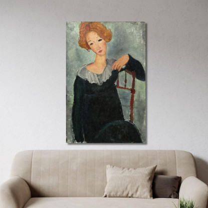 Donna Con Capelli Rossi Amedeo Modigliani amd75 quadro stampato su tela