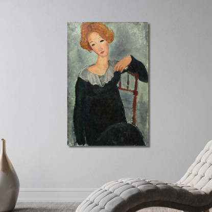 Donna Con Capelli Rossi Amedeo Modigliani amd75 quadro stampato su tela