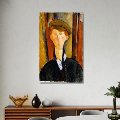 Giovane Con Un Berretto Amedeo Modigliani amd76 quadro stampato su tela