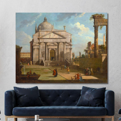 Un Capriccio Con La Chiesa Del Redentore Canaletto cnl1 quadro stampato su tela