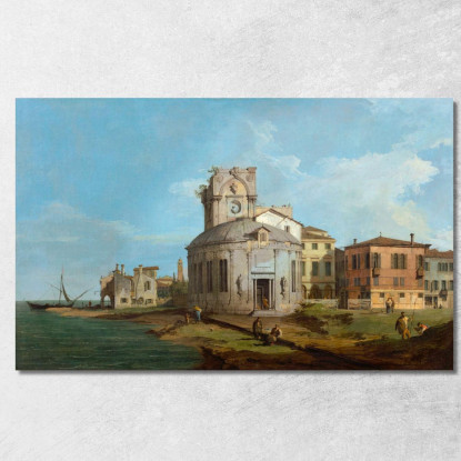 Un Capriccio Veneziano Con Una Chiesa Ovale Sulla Laguna Canaletto cnl3 quadro stampato su tela