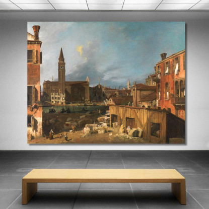 Il Cortile Dello Scalpellino Canaletto cnl14 quadro stampato su tela