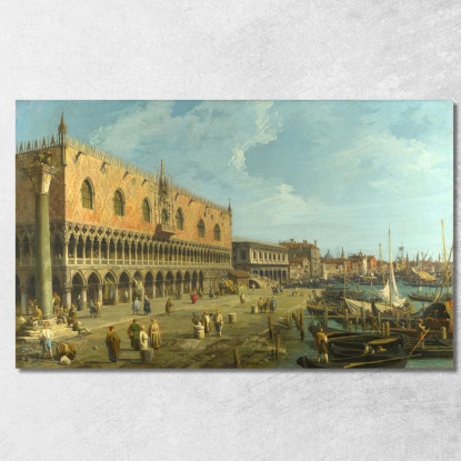 The Doge'S Palace And The Riva Degli Schiavoni Canaletto cnl17 quadro stampato su tela