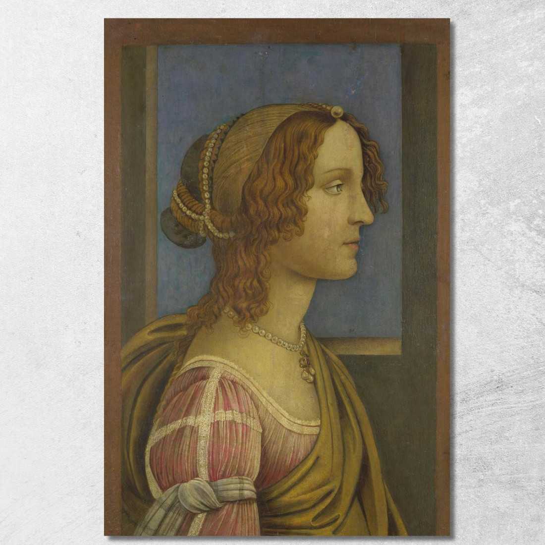 Una Signora Di Profilo Sandro Botticelli sbt1 quadro stampato su tela Una Signora Di Profilo Sandro Botticelli sbt1 quadro stampato su tela