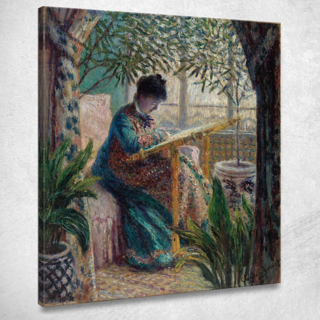 Madame Monet Ricama Camille All'Artigianato Claude Monet mnt278 quadro stampato su tela Madame Monet Ricama Camille All'Artigianato Claude Monet mnt278 quadro stampato su tela