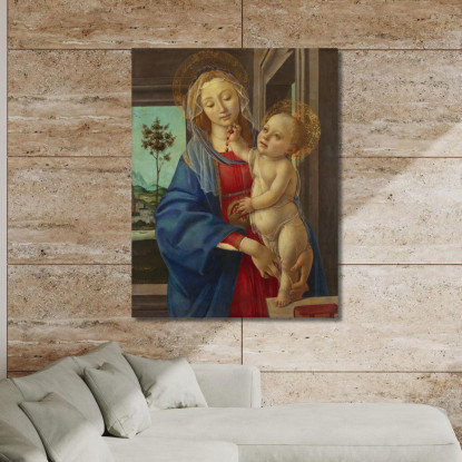 La Vergine Col Bambino E La Melagrana Sandro Botticelli sbt7 quadro stampato su tela