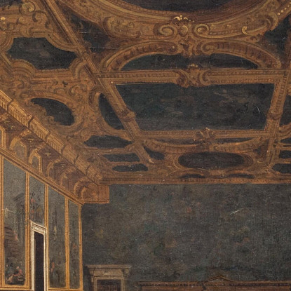 The Doge And Grand Council In Sala Del Maggior Consiglio Canaletto cnl44 quadro stampato su tela