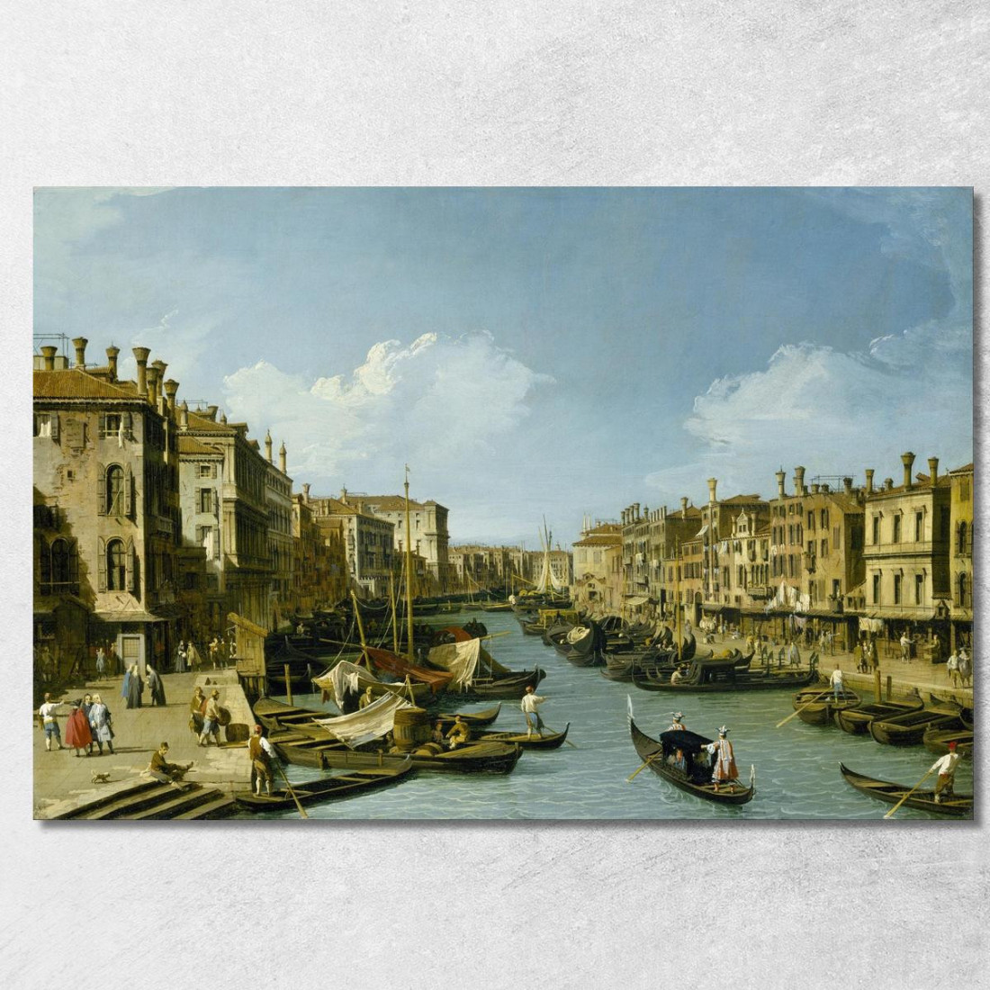 Il Canal Grande Vicino Al Ponte Di Rialto Venezia Canaletto cnl48 quadro stampato su tela Il Canal Grande Vicino Al Ponte Di Rialto Venezia Canaletto cnl48 quadro stampato su tela